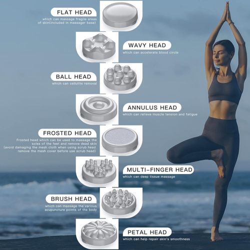 product_image_name-Generic-Electric Handheld Cellulite Body Massager with 8 Massage Heads - White/Grey-3