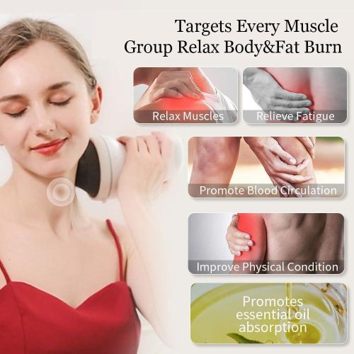 product_image_name-Generic-Electric Handheld Cellulite Body Massager with 8 Massage Heads - White/Grey-4