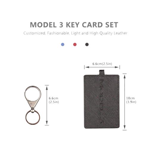 Shop Generic Key Card Holder For Tesla Model 3, Light Leather With