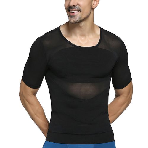 Mens Slimming Body Shaper Shapewear Abs Abdomen Compression Shirt