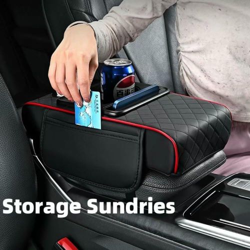 product_image_name-Generic-Car center armrest box mat, multi-functional center armrest box cover, armrest storage cover, armrest box accessories, black and red-8