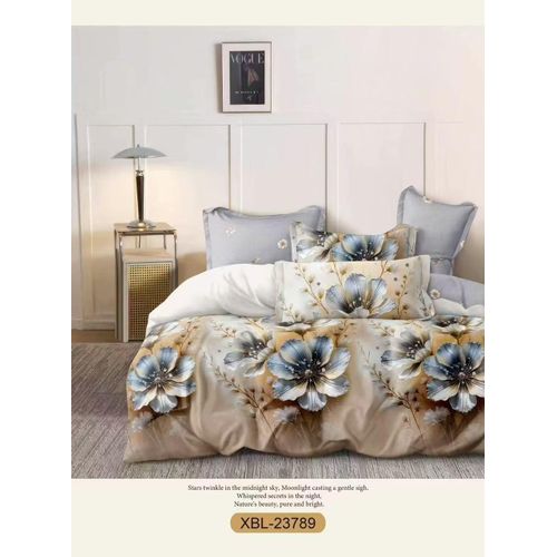 Generic Double Size 3-Piece Geometric Bedsheet Set Soft & Stylish-Multi