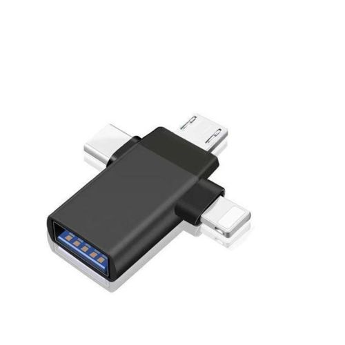 Generic 3-in-1 USB OTG Adapter Multi Connector for Android iPhone and Type-C Devices