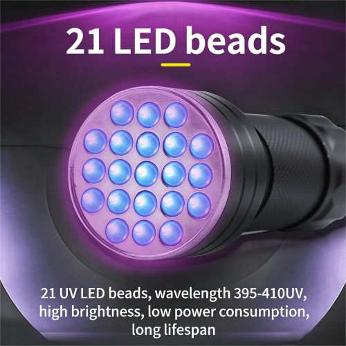 Generic ASCENT UV Flashlight,21-LED 395NM UV Light for Jewelry Detection,Mold/Counterfeit Detection,Battery-Powered - image 4