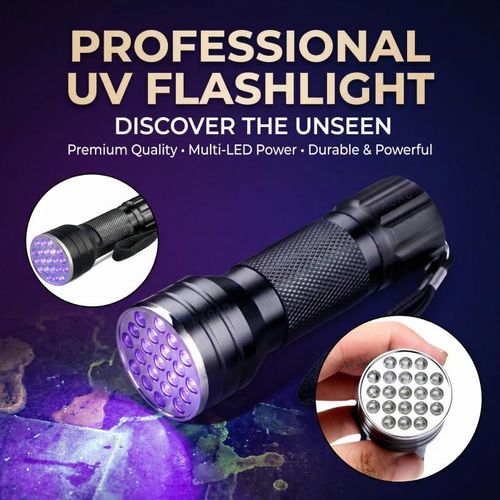 Generic ASCENT UV Flashlight,21-LED 395NM UV Light for Jewelry Detection,Mold/Counterfeit Detection,Battery-Powered - image 5