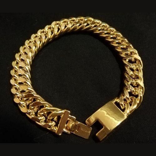 product_image_name-Fashion-Men's Bracelet Punk Gold Cuban Chain-5