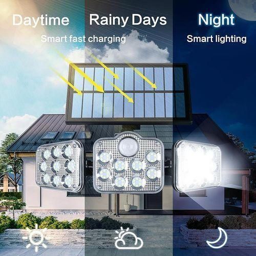 Generic RHRB Three-Head Rotatable Solar Floodlight: Smart Solar Light with Remote Control + Automatic Sensor Switch - image 4