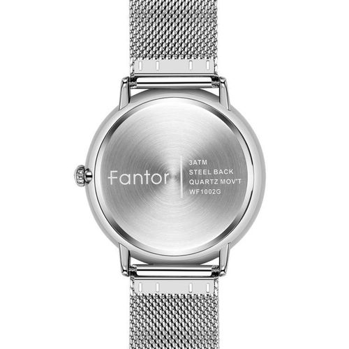product_image_name-Fantor-WF1002G Stainless Steel Silver Watch - Black Dial-2