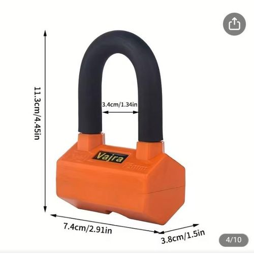 AD Multifunctional Motorcyle Locker with Key - Multicolour - image 2