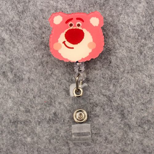 Shop Generic Pvc Cute Disney Strawberry Bear Retractable Badge Reel For  Online