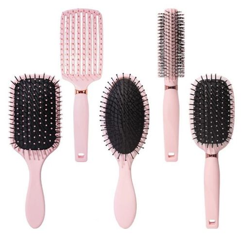 AD Classic Saloon Hair Brushes and Comb Set - Pink