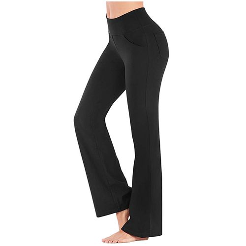 Shop Generic Sport Trousers Women Yoga Pants Workout Fitness Clothing  Jogging Running Pants Gym High Waisted Solid Yoga Pants With Pocket(#Black)  Online