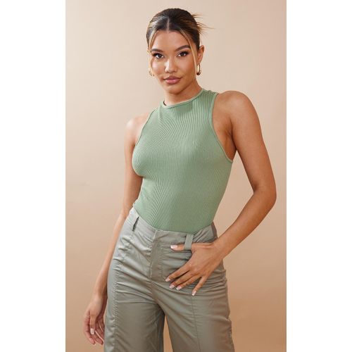product_image_name-SHEIN-Women's Sexy Ribbed Neck Bodysuit - Green-4