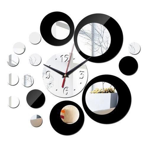 product_image_name-Generic-3D Three-dimensional Acrylic Wall Clock DIY Fashion Mirror Wall Stickers -Silver-1