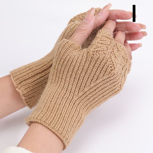 Shop Generic Women Winter Fingerless Gloves Warm Soft Wool Knitted Mittens  Elegant Wrist Arm Hand Half Finger Elastic Short Gloves Guantes I Online