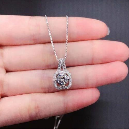 Fashion Wifinit Silver Cubic Zirconia Pendant Necklace, Elegant Square  Diamond Necklace for Women, Perfect Gift for Her - image 6
