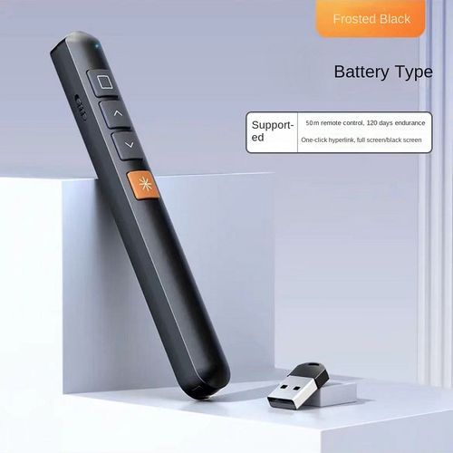 Generic 2.4GHz Multifunctional Wireless Presenter Red Laser Pointer - Black