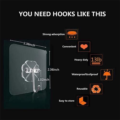 Generic 10PCS Powerful Fixtures Non-Mark Storage Hooks Hangers - image 5