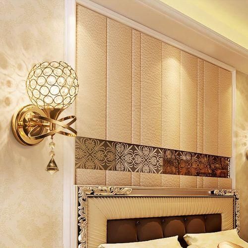 product_image_name-Generic-Modern Minimalist LED S-atellite Crystal Wall Sconce with Light Source - Gold-2