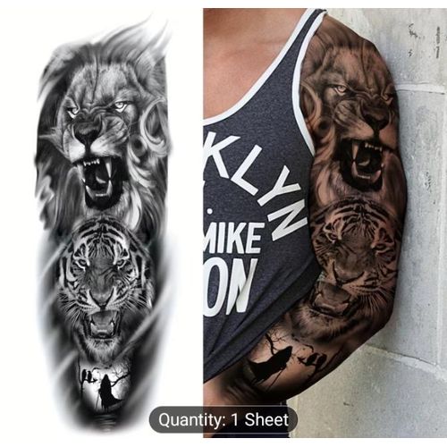 product_image_name-AD-Classic Full Arm Temporary Tattoo  - Multicolour-1