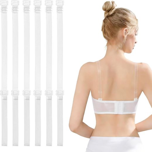 Fashion Clear Bra Straps, 3 Pairs Non-Slip Bra Straps, Adjustable/Thickened/Invisible/Transparent