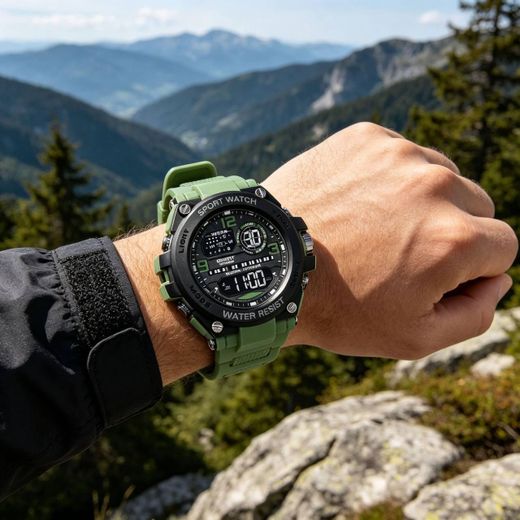 Fashion Military Style Digital Sport Watch - Green Edition - image 3
