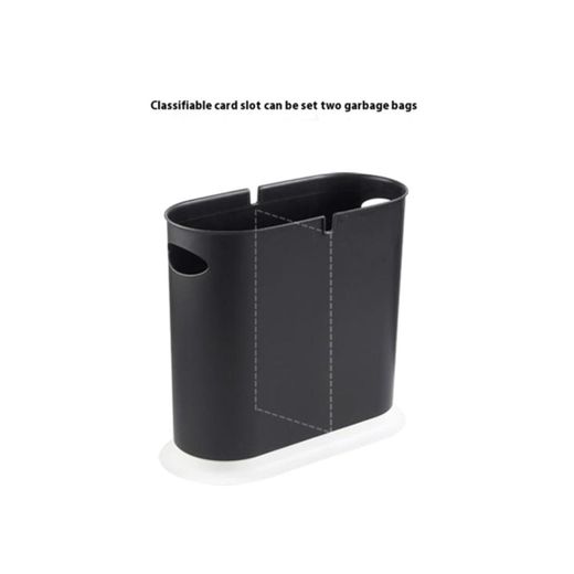 Generic 10L Oval Press-Type Trash Can - Dual Compartment Bin, Black - image 3