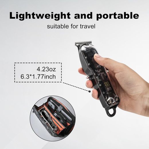Generic Cordless Hair Clippers for Men Small Portable Hair Clipper with LED Display Sharp Stainless Steel Blades for Self-Haircut Use and Home Use - image 4