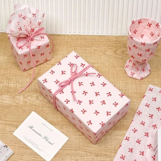ShebSheb 40PCS Bow Wrapping Paper, Cute Gift Wrap Sheets for Bouquets, Crafts & Parties - image 3