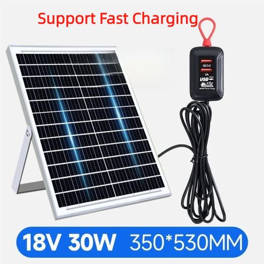 GloMing Solar Panels,Ultra Fast 30W Solar Charger,20 Min Sun for 3H Talk,PD Quick Charge 3.0 & Dual USB Ports,Compatible with All Phones, Tablets, Power Banks,Power in a Flash, Sun to Full Cash - image 2