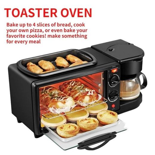White Label Breakfast Machine & Electric Toaster Oven & Coffee Maker 3 in 1 -9L -Black