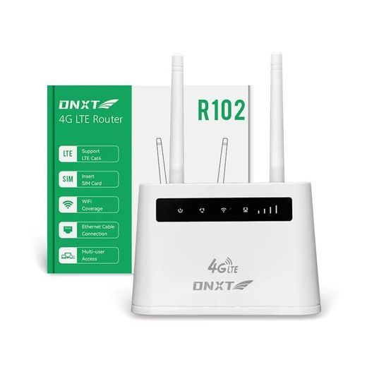 White Label Universal 4G LTE Wireless Router with battery and SIM card slot - white