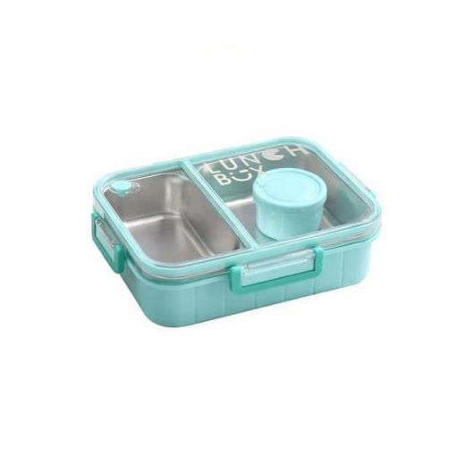 Generic Lunch Box Food Container - Reusable Plastic Lunch Box with Secure Lid for School, Work & Travel (W21 x D15.4 x H6.4)cm / (W8.3 x D6 x H2.5)inch - Green