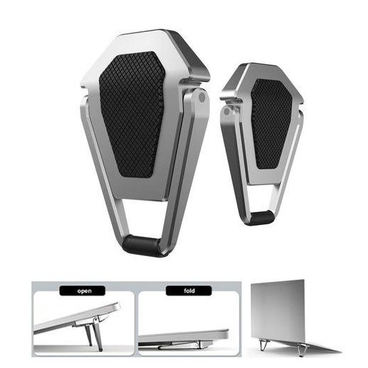 Generic Metal Foldable Adjustable Stand Holder For Laptop - Silver