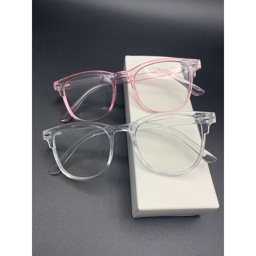 Fashion Women’s Transparent Clear Frame Glasses – Pink & Clear - image 2