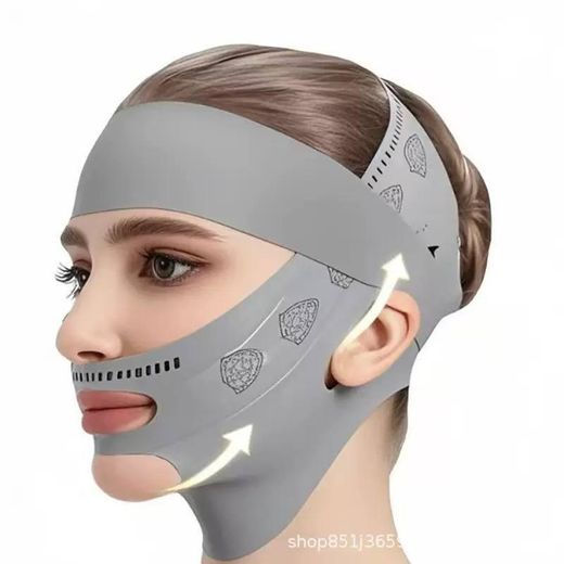 Generic V-Line Face Slimming Chin Strap – Anti Double Chin Lifting Mask Breathable Facial Firming Band for Jawline & Neck - image 2