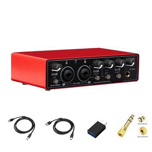 YUUIKLLE USB Audio Interface for Guitarists, Vocalists, Podcasters or playback studio quality sound