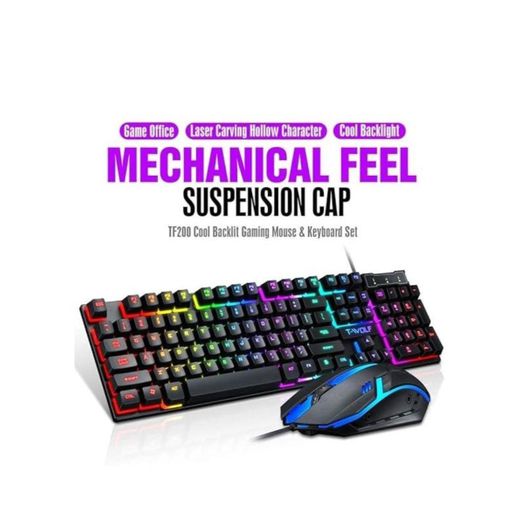 Generic Thunder Wolf TF200 Wired USB And Mouse Set Game Character Combo - image 2