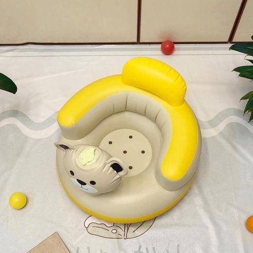 Generic Inflatable baby seat, suitable for infants and toddlers, supportive seat, child's chair, inflatable baby chair with built-in air pump. - image 4