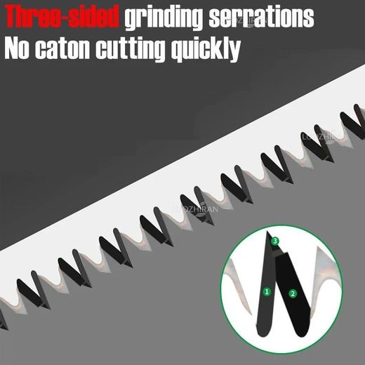 Generic Multi-functional folding garden saw featuring a sharp blade, suitable for pruning, woodworking, camping, and outdoor activities - image 3