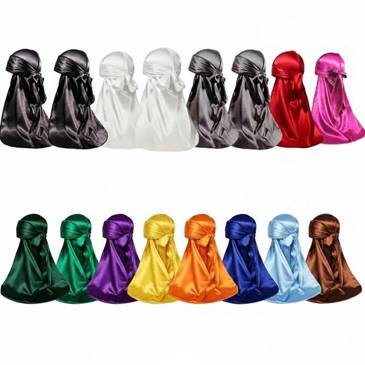 Generic 12-Piece Silky Satin Durag Set –Mixed Colors – Professional Wave & Hair Care
