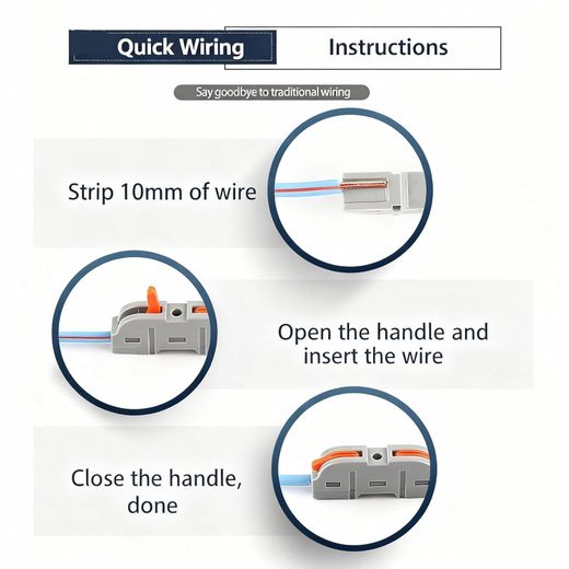 TodyJeyHo Wire Connectors, Inline Conductors Compact Universal Wire Connectors, Quick Wiring Connect, 34pcs - image 3