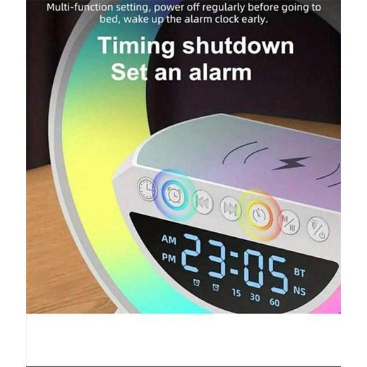 Generic LED Display Speaker Jam Bluetooth Portabel Dengan Pengisian Daya Ponsel Nirkabel - image 3
