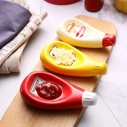 Generic Ceramic Bottle-Shaped Dipping Sauce Dish - image 2