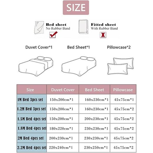 Generic (4-piece)1.8m Bed Queen-Size Bedding Set - Includes Duvet Cover, Flat Sheet And Two Pillowcases - image 2