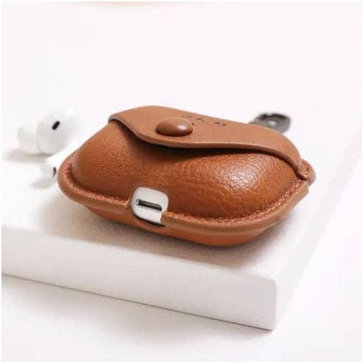 Generic Leather Cases For AirPodś - Brown - image 2