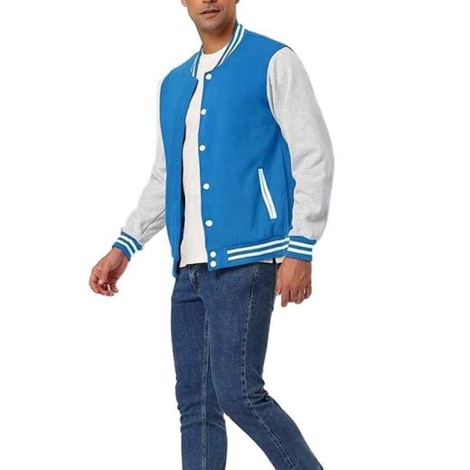 Generic Men’s Varsity Baseball Jacket - Blue And White - image 2