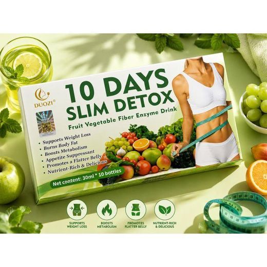 Duozi Get In Shape Fast! 10-Day Slim Detox Fruit & Vegetable Fiber Enzyme Drink (10 Bottles x 30ml) - image 2