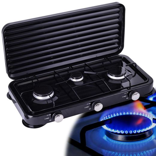 Starlux Gas Stove 3 Burner With Enamel Lid - black - image 2