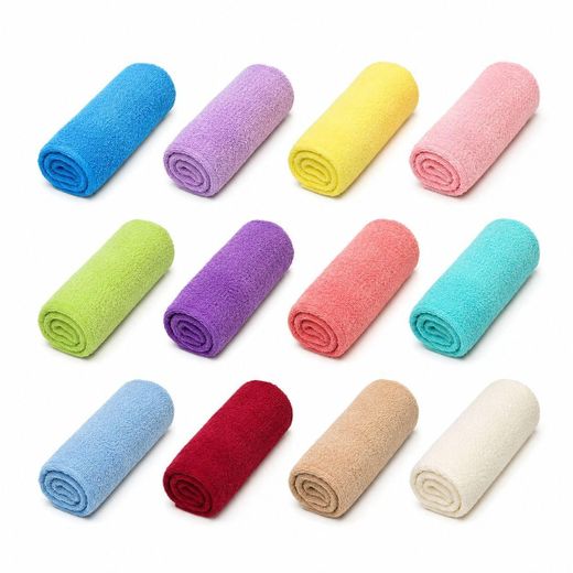 White Label 12 Pieces Of Face Towels – Multicolor